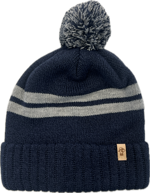 Navy Pom Beanie